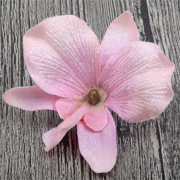 5pcs/lot 8cm High Quality Silk Artificial Orchid Flower Heads For Wedding Christmas Decoration Orchis Cymbidium Fake Flowers
