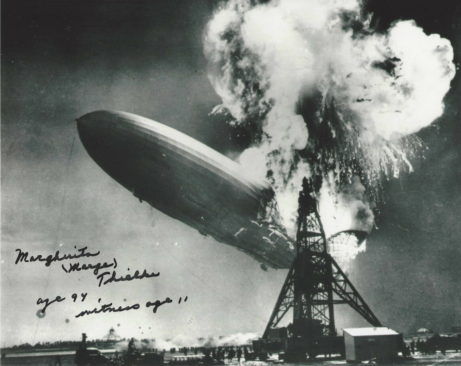 MARGE THIELKE - 1937 HINDENBURG DISASTER WITNESS - SIGNED 8x10 Photo Poster painting w/COA