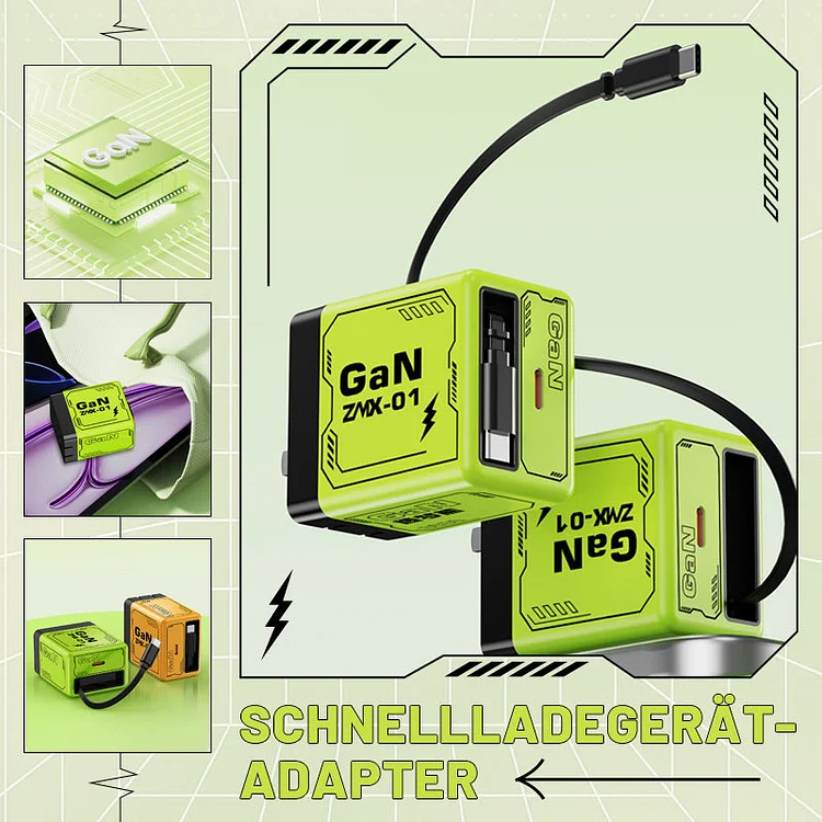 ⏳Time-limited Special⏰Quick charger adapter with retractable type C cable & connector
