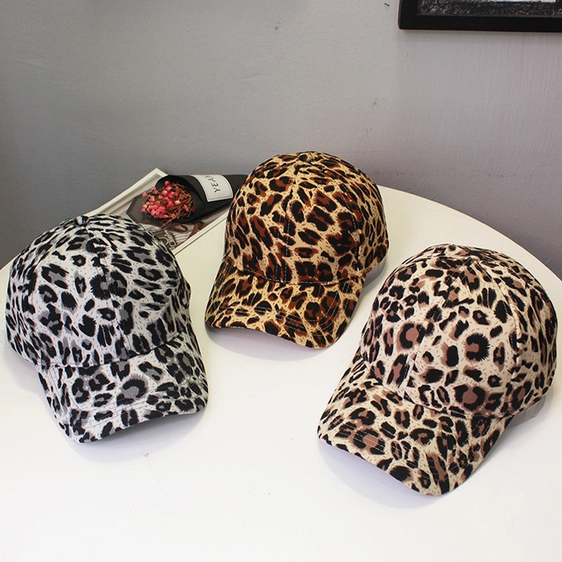 Curved Eaves Baseball Cap Women's Leopard Print Dome Cap Printed Spring And Summer Men's And Women's Sunshade Sunscreen Hat Trendy