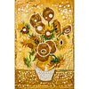 DIY Pearl Painting Sunflower Vase for Home Decor with Frame(30x20cm)