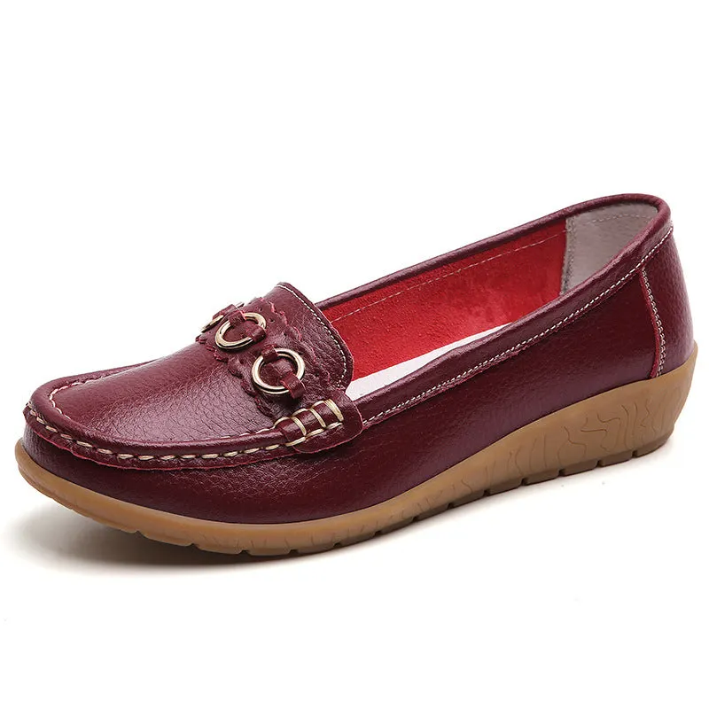 Women's Soft Sole Wide Breathable Waterproof Lightweight Walking Flat Loafer Shoes