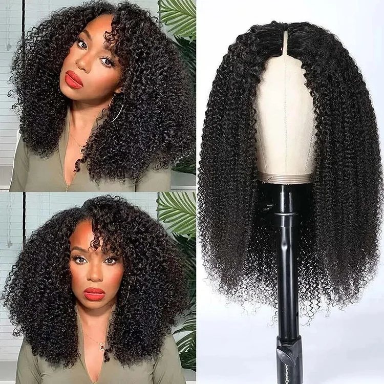 Kinky Curly V Part Wig| No Sew In& Glue [VP1006]