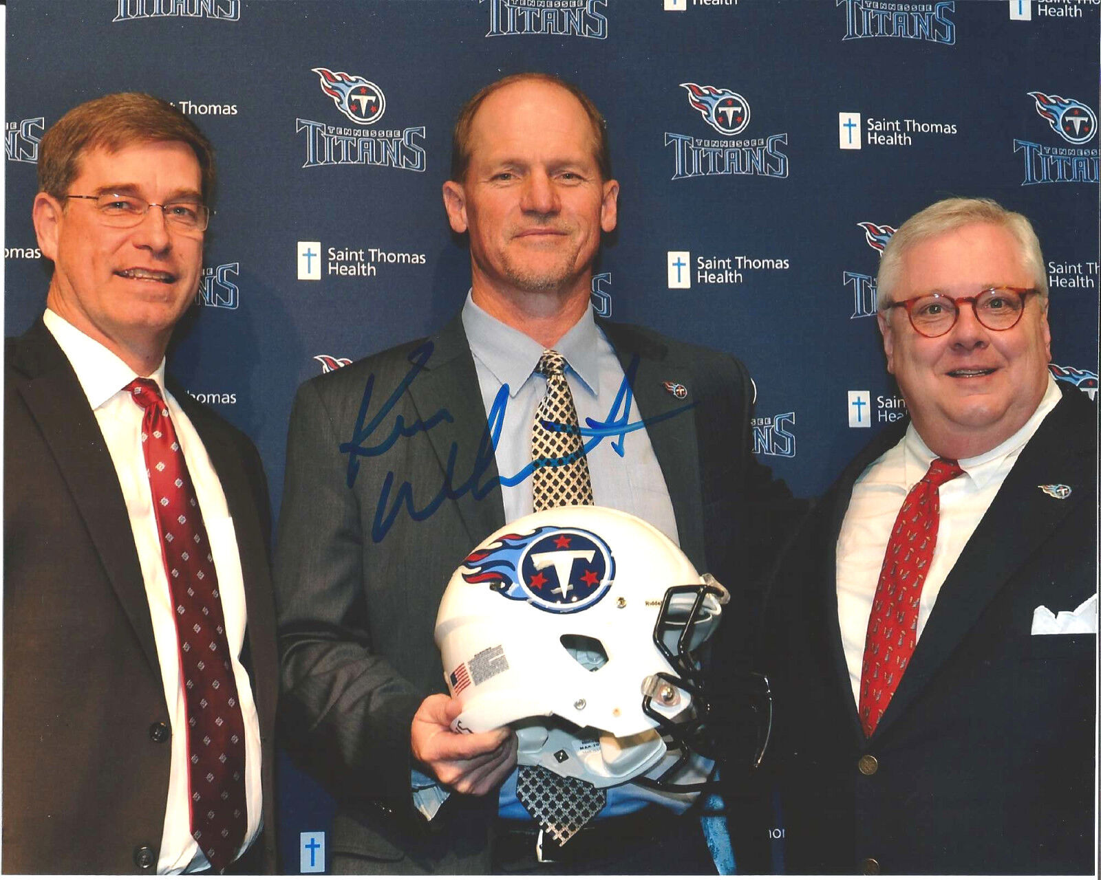 TENNESSEE TITANS KEN WHISENHUNT SIGNED HEAD COACH 8X10 Photo Poster painting W/COA