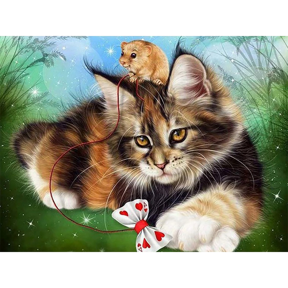 

Cat - 11CT Stamped Cross Stitch - 40*50CM, 501 Original