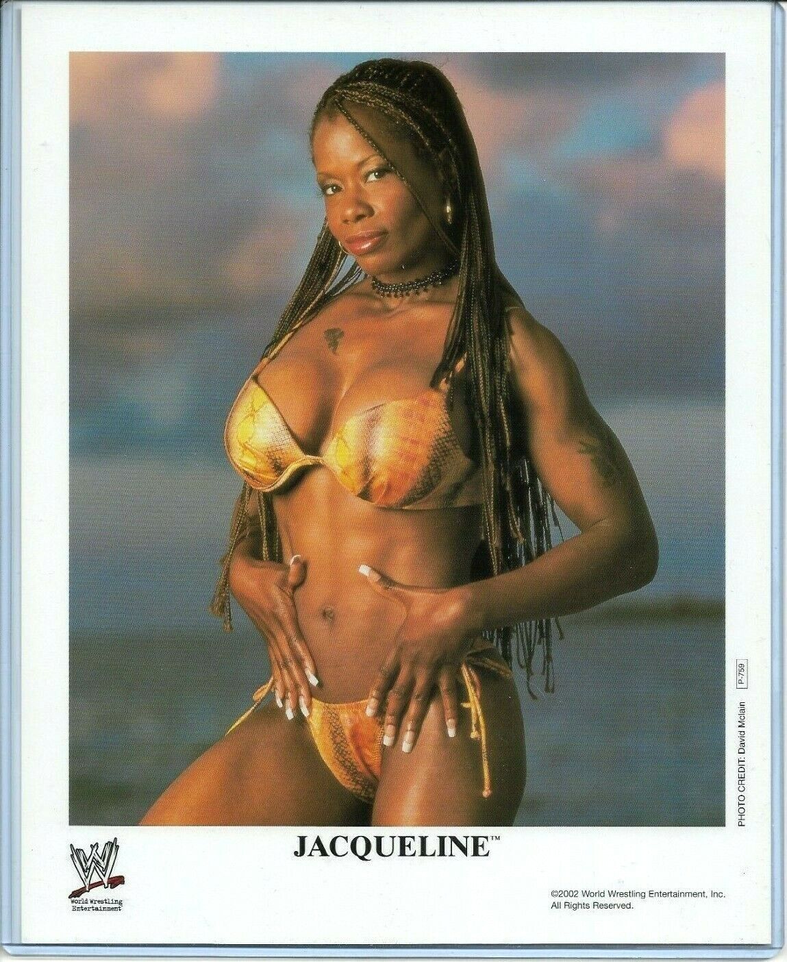 WWE JACQUELINE P-759 OFFICIAL LICENSED AUTHENTIC ORIGINAL 8X10 PROMO Photo Poster painting RARE