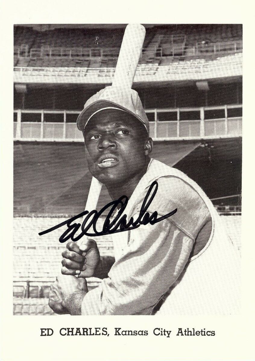 Ed Charles Signed Autographed 5X7 Photo Poster painting 1965 Jay Publishing Athletics COA