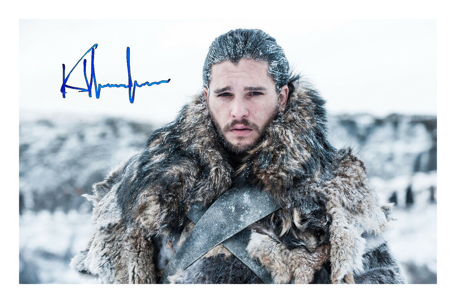 Kit Harrington Jon Snow Signed A4 Photo Poster painting Print Game Of Thrones GOT Autograph