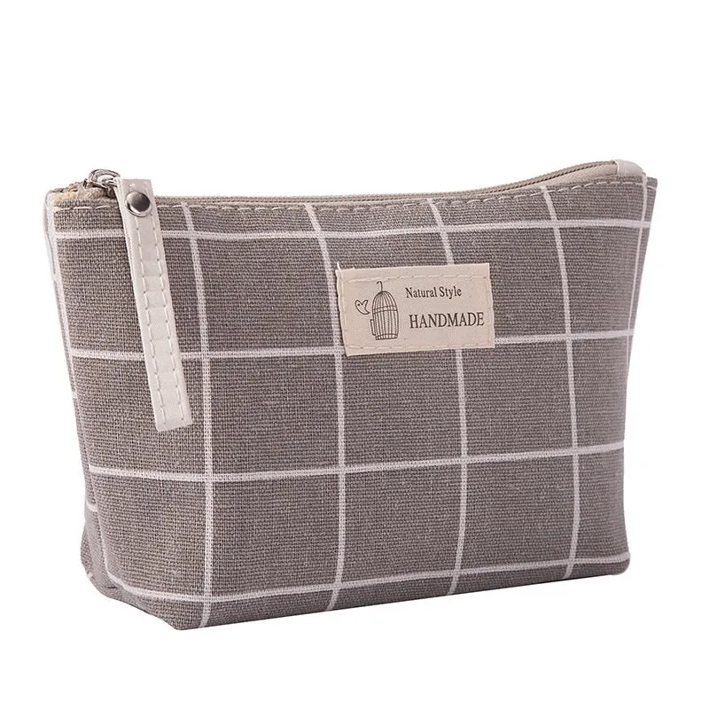 Multifunctional Canvas Makeup Bags Travel Lady Storage Bag Ladies Wash Bag Fabric Zipper Coin Purse Cosmetic Storage Bag