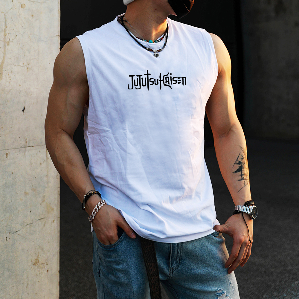 Casual Loose Anime Print Tank Top