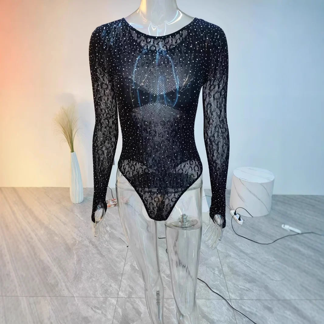 Brownm Brownm Sexy Tight Height Knitted Perspective Long-Sleeved Hot-Sleeved Mannitted