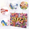 Diamond Art Painting 2027 Desk Calendar Non-Fading DIY Diamond Painting Calendar Ornament Multi Purpose DIY Resin Paintings Desks Kit for Office Home Interior Decoration (flowers)