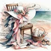 Beach Chair Flower Hat-11CT Stamped Cross Stitch 40*40cm/15.75*15.75in
