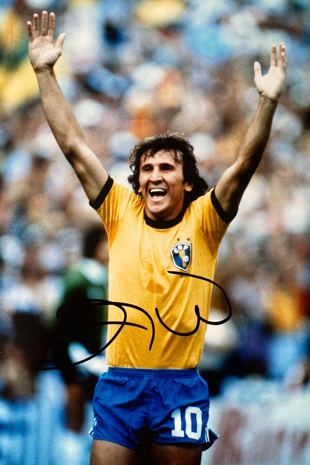 Zico Hand Signed 12x8 Brazil Photo Poster painting, Flamengo, Udinese, Kashima, See Proof