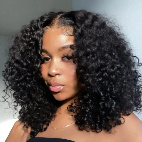 Bob Wigs 5×5 Lace Closure Wig Bouncy Deep Curls 180% Density