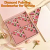 Pearl Diamond Painting Bookmark Kit Letter V PU Corner 3.74x3.74in