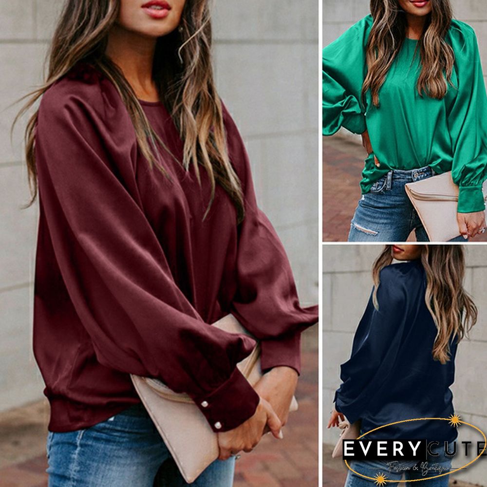 Women Full Sleeved Party Clubbing Elegant Blouse Plus Size Silk Shirts Tops