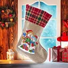 14 Inch Large DIY Linen Diamond Painting Xmas Stocking Hanging Gift Candy Bag Kits(20x35cm)