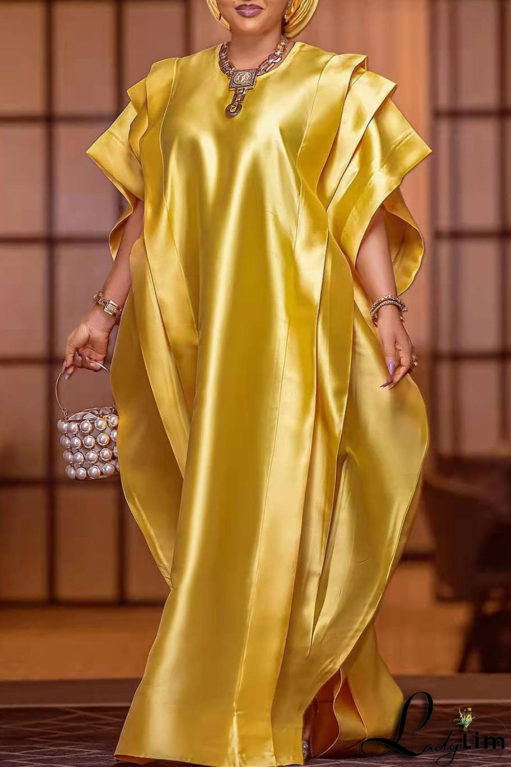 Pink Elegant Solid Patchwork Flounce O Neck Irregular Dress Dresses