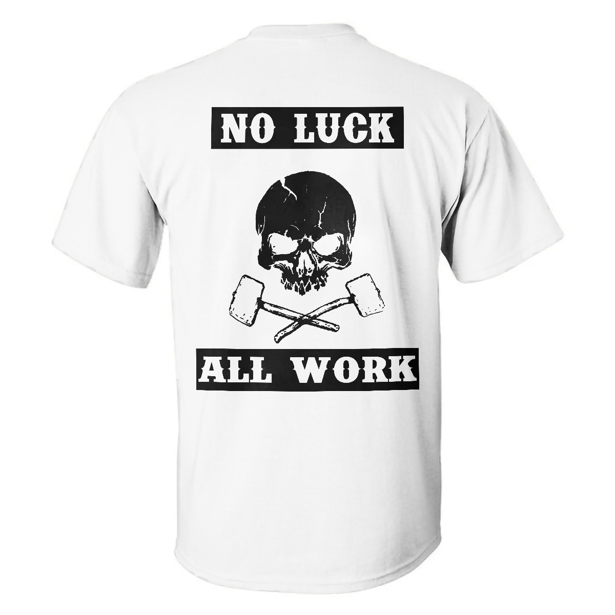 Livereid No Luck All Work Skull Printed T-shirt - Livereid