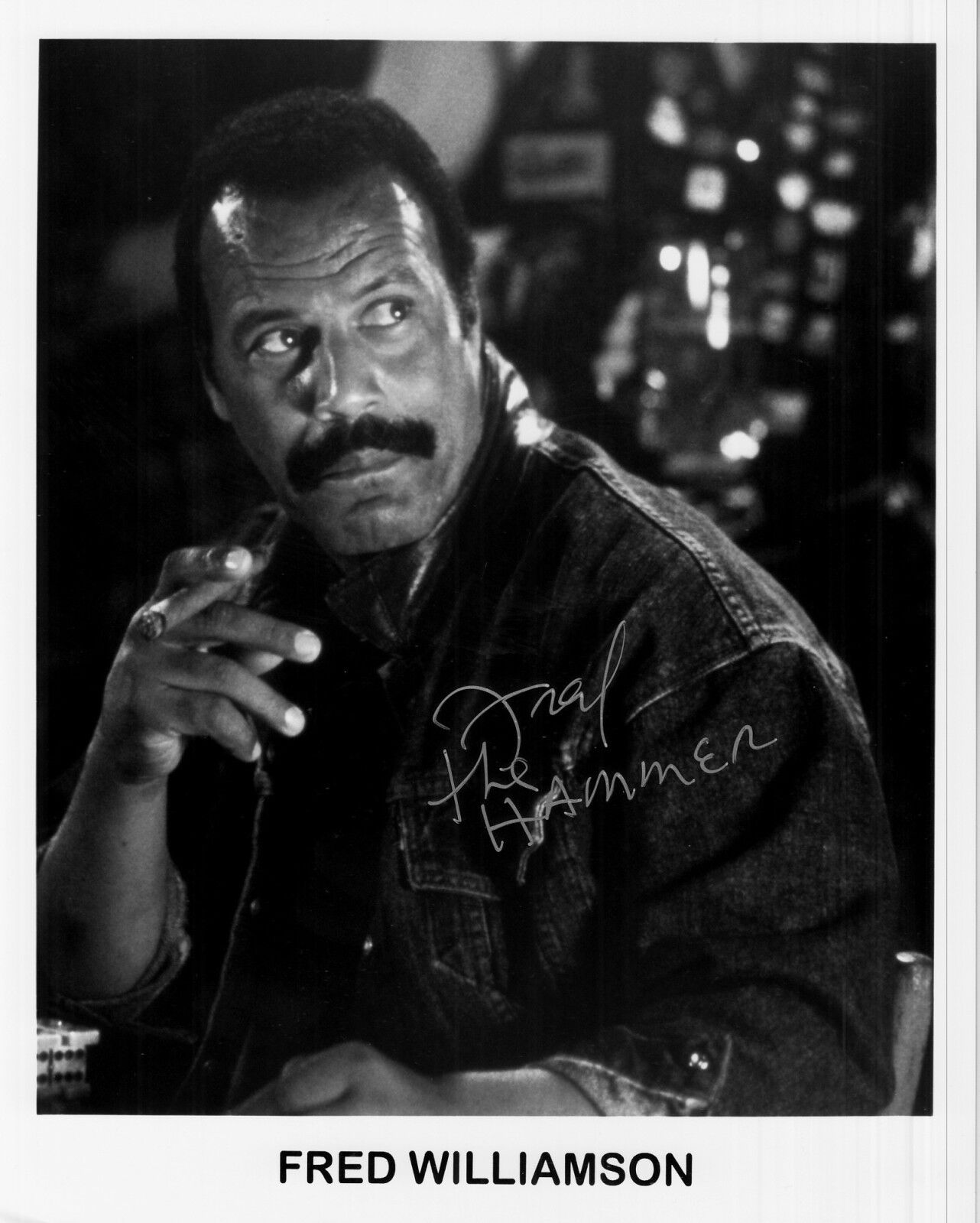 FRED WILLIAMSON hand-signed BAD ASS CIGAR SMOKING 8x10 uacc rd coa THE HAMMER