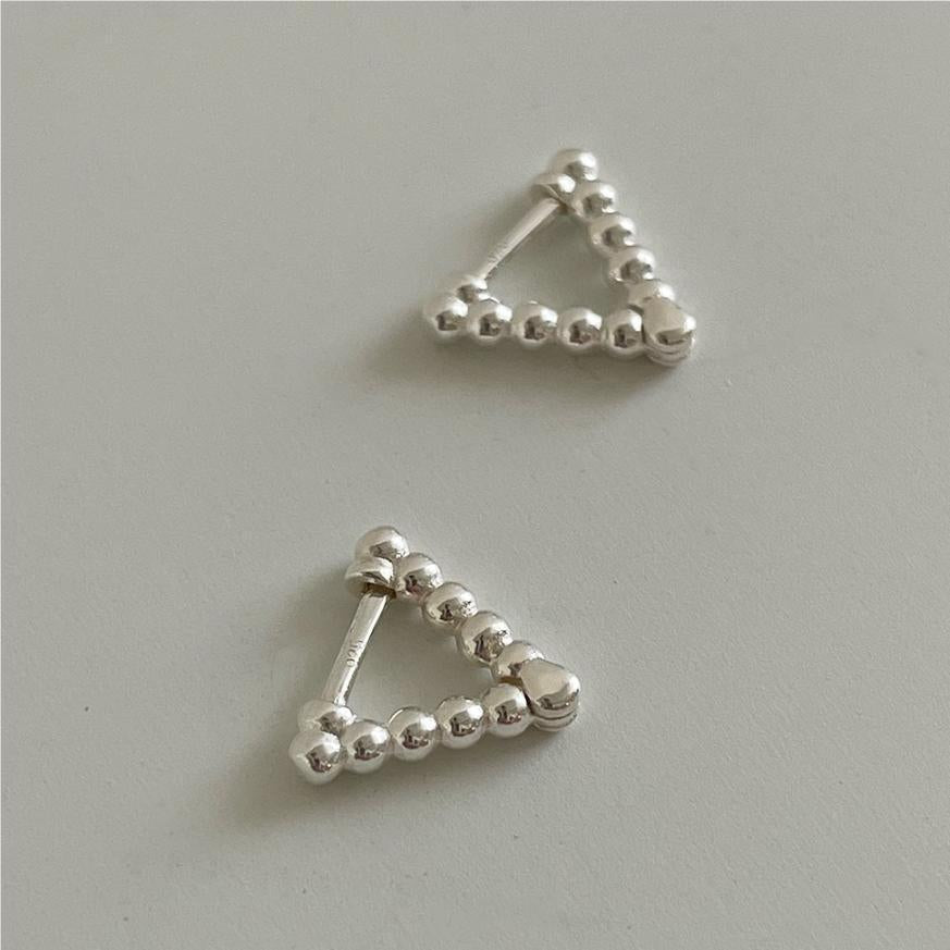 925 Sterling Silver Korean Geometric Text Letter Number Silver Electroplating Stud Earrings