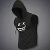 Men's Street-Style Printed Sleeveless Hooded Tank Top by Inlyline