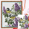 Robin - 14CT Stamped Cross Stitch - 46*37cm - Bird Flower