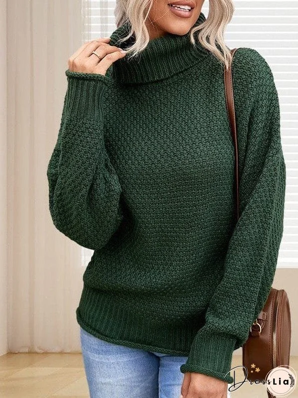 Knitted Turtleneck Pullover Sweater
