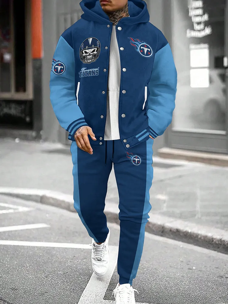 Tennessee Titans  2026  New Design Hooded Jacket With Drawstring Waistband Joggers 2pcs Set
