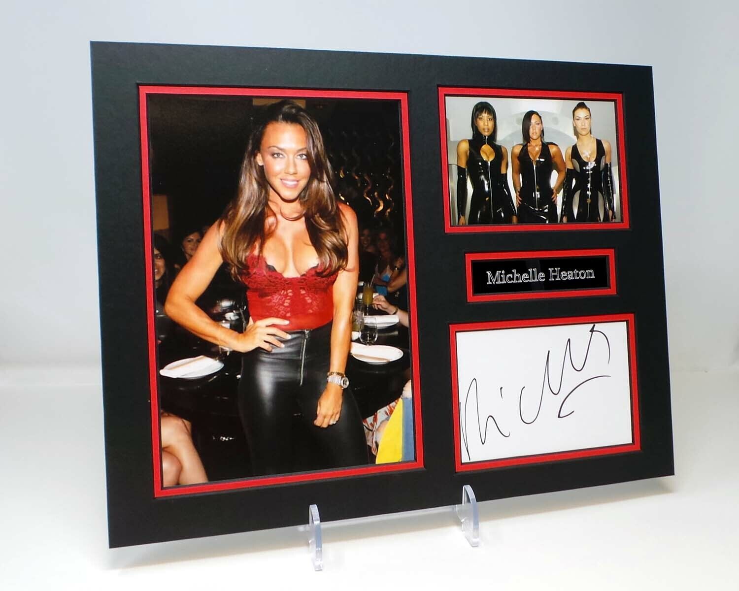 Michelle HEATON Sexy Signed Mounted Photo Poster painting Display AFTAL RD COA Liberty X Singer