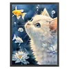 White Cat Watching Fish-11CT Stamped Cross Stitch 40*53cm/15.75*20.87in