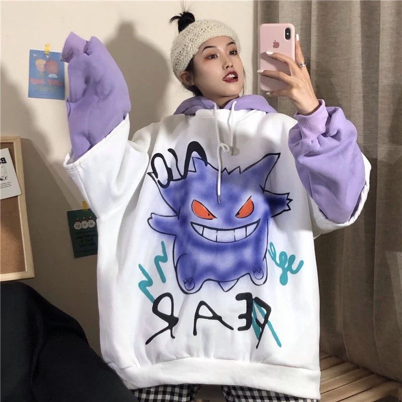 Halloween Costume Gengar Harajuku Oversized Printed Hoodie  Novameme