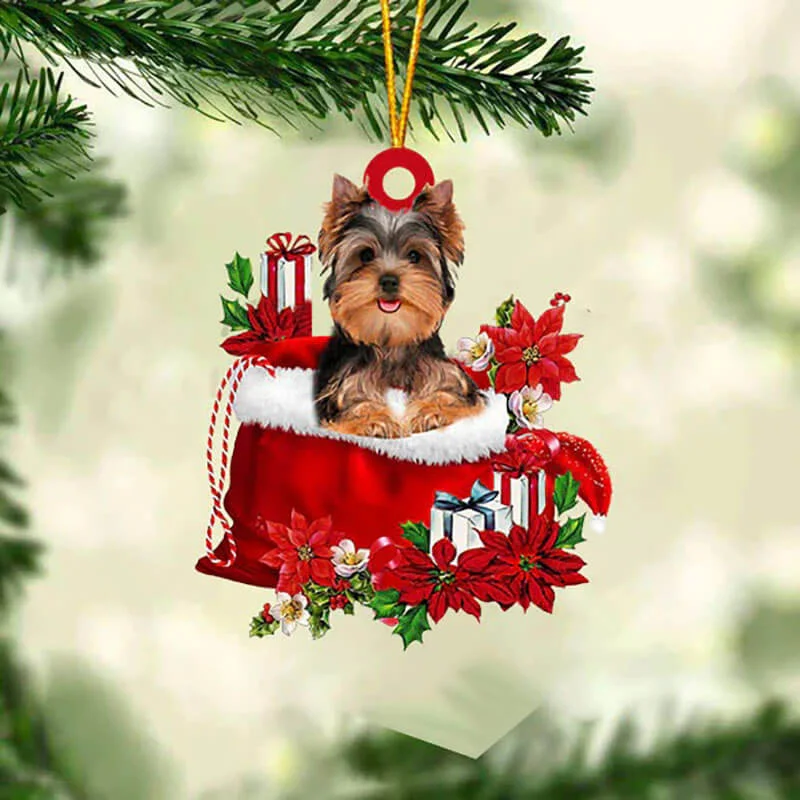 VigorDaily Yorkshire Terrier In Gift Bag Christmas Ornament GB037