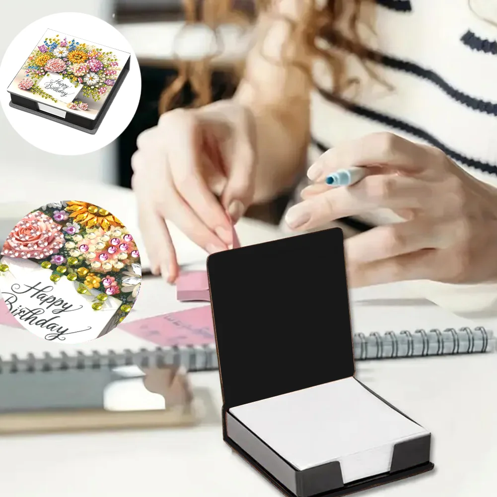 DIY Flower Diamond Painting Memo Pad Holder Mosaic Kit for DIY Art Craft