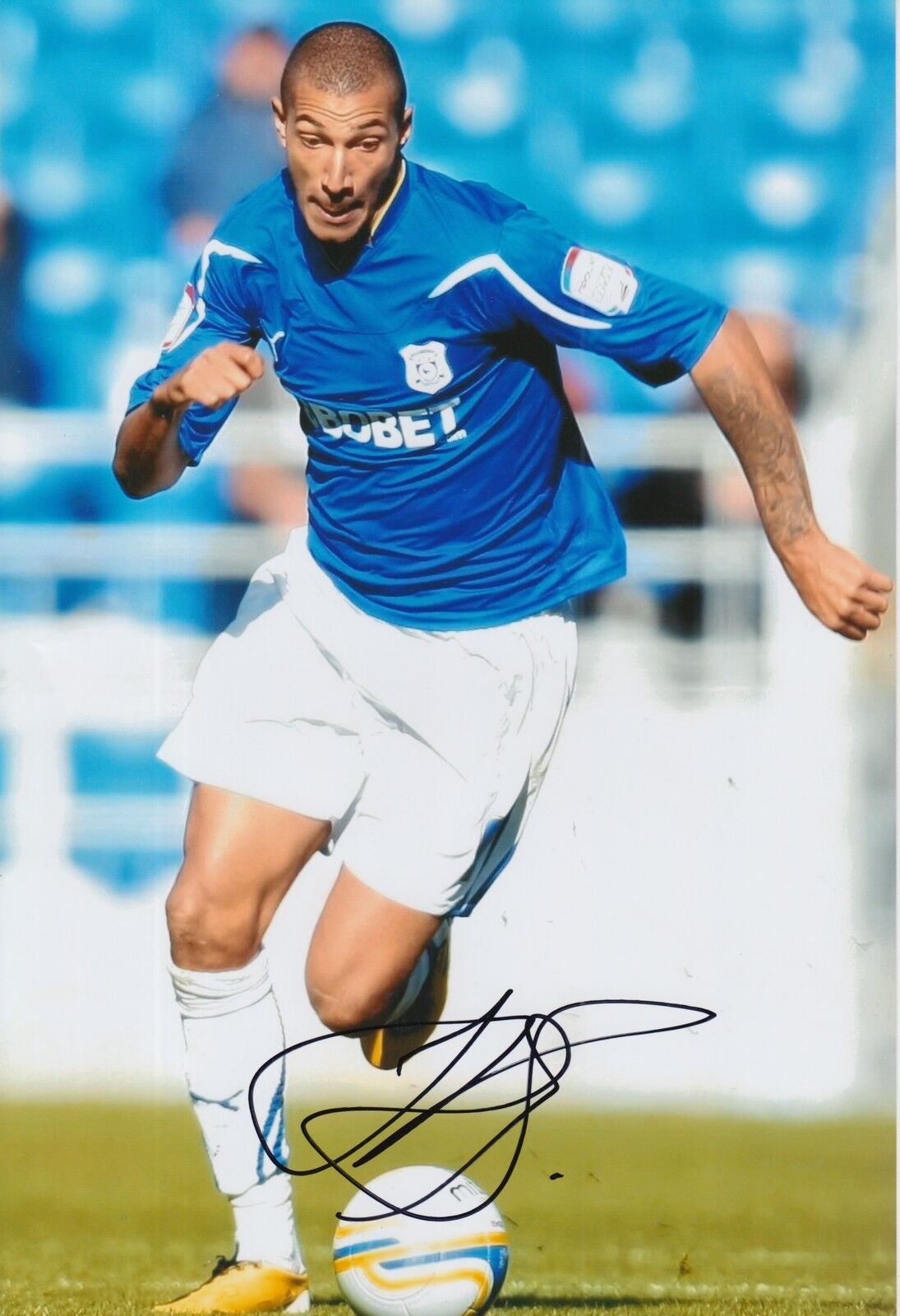 CARDIFF CITY HAND SIGNED JAY BOTHROYD 12X8 Photo Poster painting.