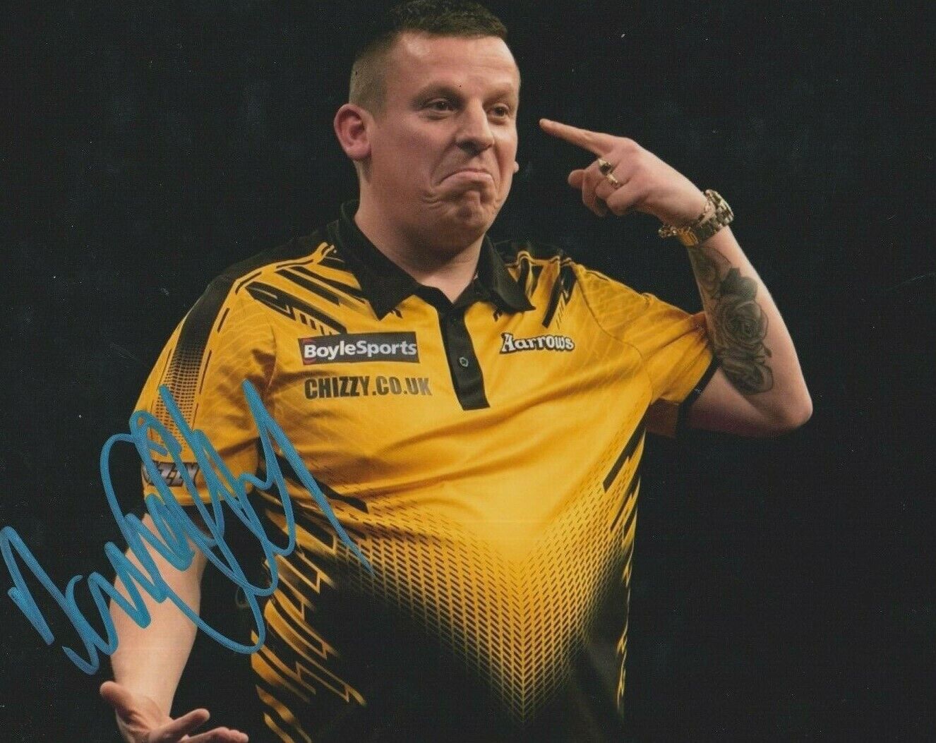 Dave 'Chizzy' Chisnall **HAND SIGNED** 8x10 Photo Poster painting ~ Darts ~ AUTOGRAPHED