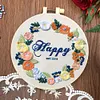 Flower-DIY Embroidery Kit with Pattern Cotton Threads Needles Hoop 30*30cm/11.81*11.81in tapestrymarket