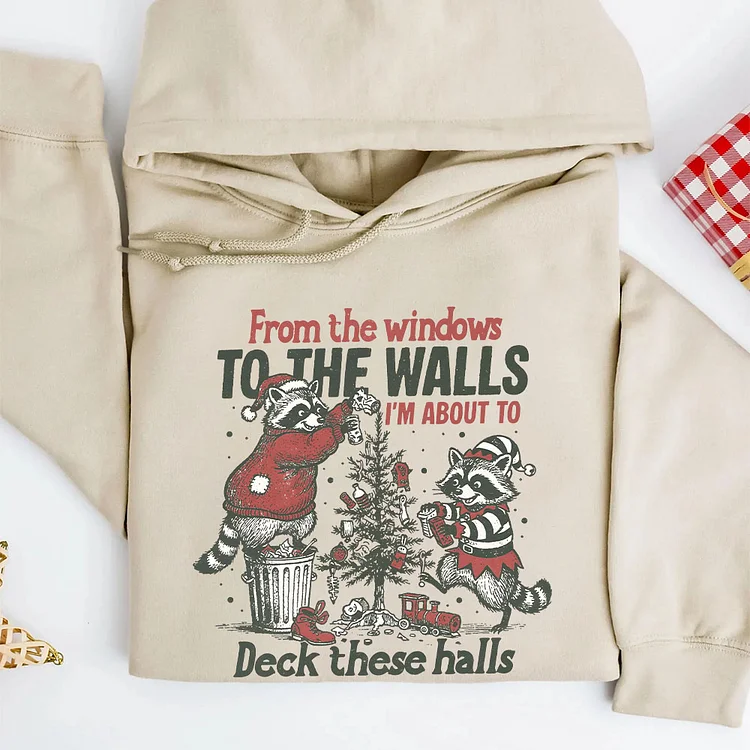 Retro Christmas Sweatshirt, Funny raccoon Hoodie, Tee