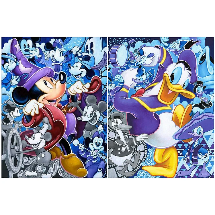 Disney Donald Duck And Mickey Mouse - Full Round 30*40CM