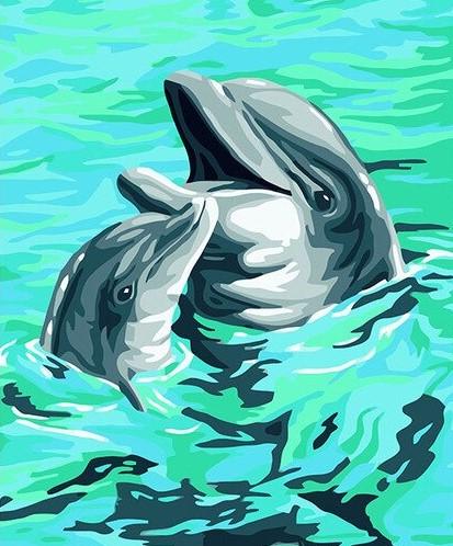 

Dolphin Mom – Paint By Numbers - 40*50CM, 501 Original