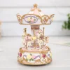 European retro double-layered carousel music box 