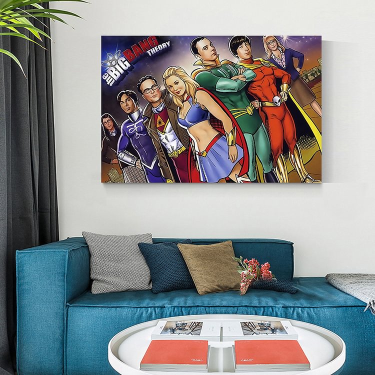 The Big Bang Theory Justice League Canvas Wall Art CM varity-store
