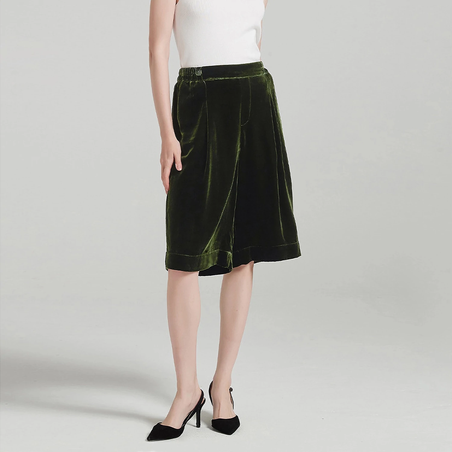 Lounge Silk Culottes with Cropped for Women REAL SILK LIFE