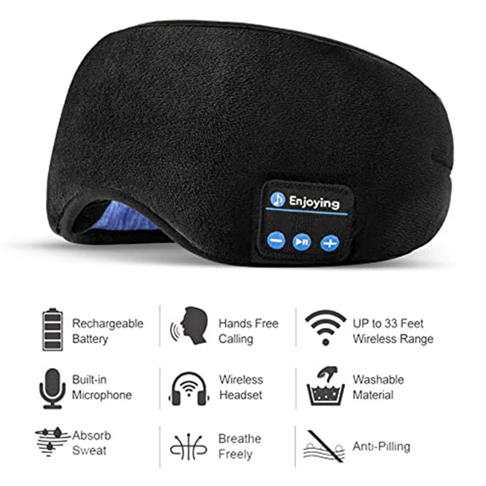 

3D Stereo Music Eye Mask Bluetooth-compatible Headband Sleeping Headphones, Grey, 501 Original