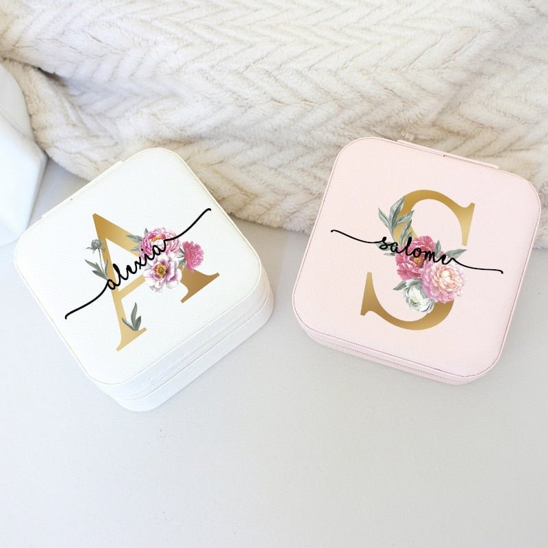 Personalised Jewellery Box Travel Jewellery Boxes with Name Perfect Wedding Bridesmaid Bestfriends Gift Proposal Case for Her