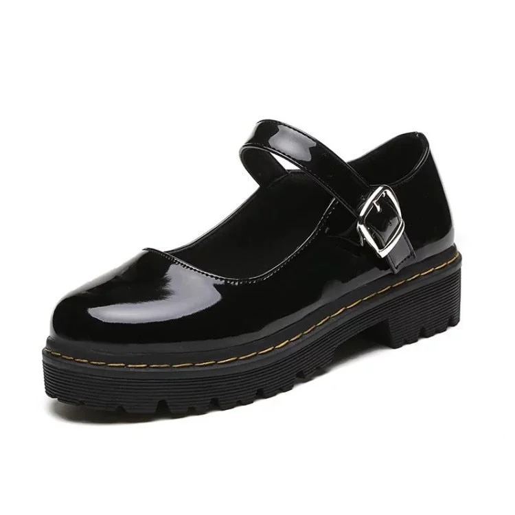 British Platform Lolita Shoes Women Fashion Lace Up 2021 Women Casual Mary Jane Shoes Ladies Leather Shoes Zapatillas Mujer