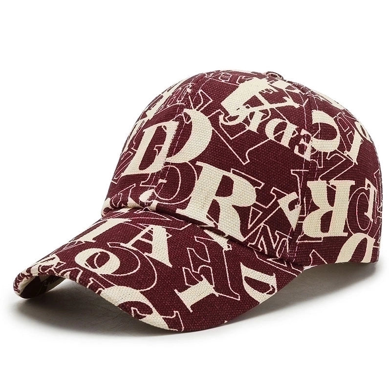 Unisex Basic Color Block Printing Flat Eaves Baseball Cap