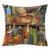 Sleeping Cat Shelf-Stamped Cross Stitch Pillow Cover Kit 11CT 3-Strand DIY Embroidery 45x45cm with Zipper tapestrymarket