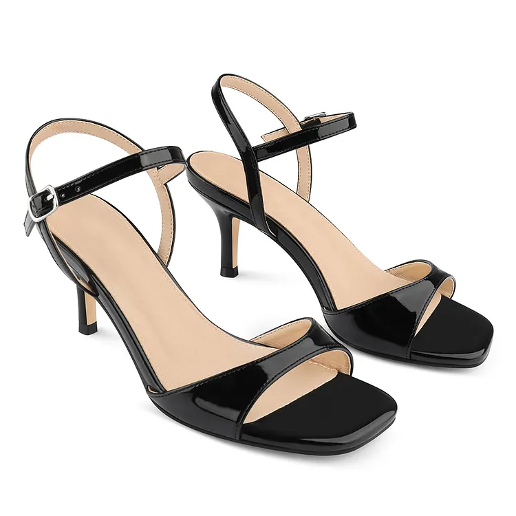 65mm Kitten Heels for Women Open Toe Ankle Strap Low Heel Sandals Apricot Bottom Party Wedding Dress Shoes  VOCOSI VOCOSI